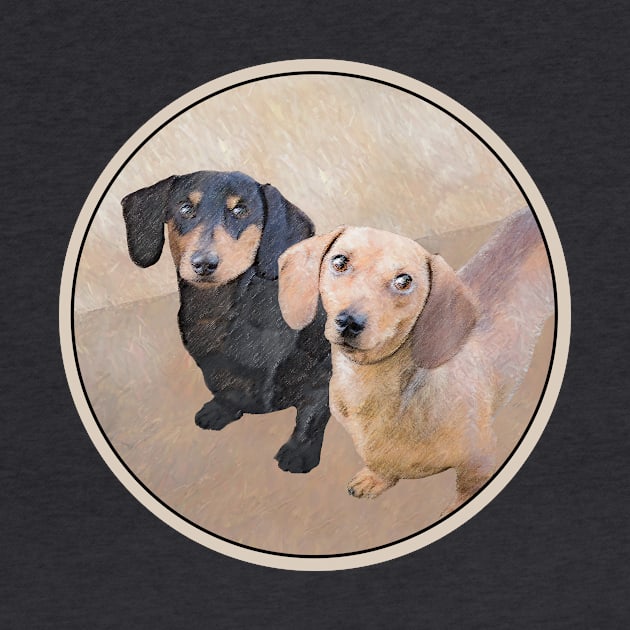 Smooth Dachshund Painting - Cute Original Dog Art by Alpen Designs